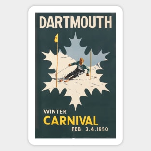 Vintage Dartmouth Winter Carnival Poster Sticker